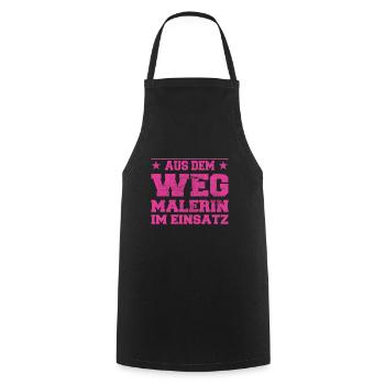 Out of the Way Painter in Action Design - Cooking Apron - black - Front - AI Model Male 185 dark (185cm)