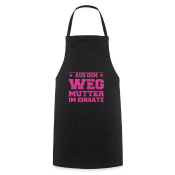 Conception de la mère en action - Tablier de cuisine - noir - Devant - AI Model Male 185 dark (185cm)