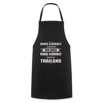 La vraie beauté vient du design thaïlandais - Tablier de cuisine - noir - Devant - AI Model Male 185 dark (185cm)