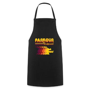 Un design de parkour rétro cool pour le freerunner - Tablier de cuisine - noir - Devant - AI Model Male 185 dark (185cm)