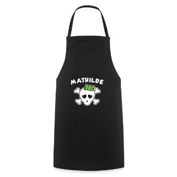 Pirate Mathilde Design pour filles et femmes - Tablier de cuisine - noir - Devant - AI Model Male 185 dark (185cm)
