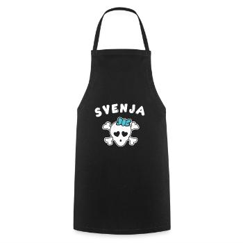 Design Pirate Svenja pour filles et femmes - Tablier de cuisine - noir - Devant - AI Model Male 185 dark (185cm)