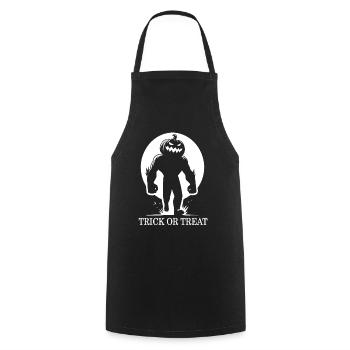 Trick or Treat - Halloween Running Pumpkin Design - Cooking Apron - black - Front - AI Model Male 185 dark (185cm)