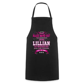 Tout ira bien parce que Lillian est là - Tablier de cuisine - noir - Devant - AI Model Male 185 dark (185cm)