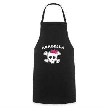 Pirate Arabella Design pour les filles et les femmes - Tablier de cuisine - noir - Devant - AI Model Male 185 dark (185cm)