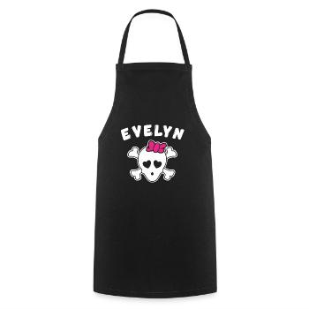Pirate Evelyn Design pour les filles et les femmes - Tablier de cuisine - noir - Devant - AI Model Male 185 dark (185cm)