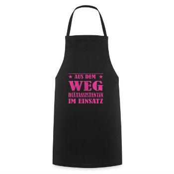Out of the Way Dietician in Action Design - Cooking Apron - black - Front - AI Model Male 185 dark (185cm)