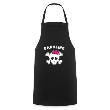 Pirate Caroline Design for Girls and Women - Cooking Apron - black - Front - AI Model Male 185 dark (185cm)