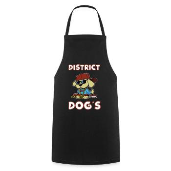 District Dog - Street Dog Hip Hop Design - Cooking Apron - black - Front - AI Model Male 185 dark (185cm)