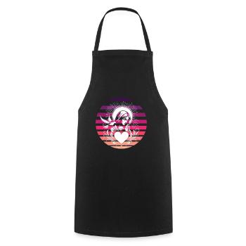 Sinnliches Maria Mutter Gottes Retro Design - Kochschürze - Schwarz - Vorne - AI Model Male 185 dark (185cm)