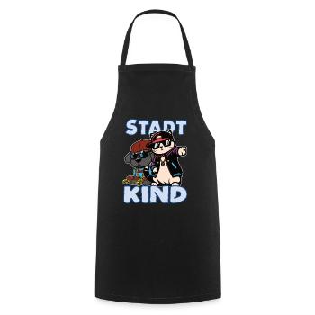 Stadtkind Design mit Hund und Katze im Hip Hop Sti - Kochschürze - Schwarz - Vorne - AI Model Male 185 dark (185cm)