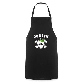 Piratin Judith Design für Mädchen und Frauen - Kochschürze - Schwarz - Vorne - AI Model Male 185 dark (185cm)
