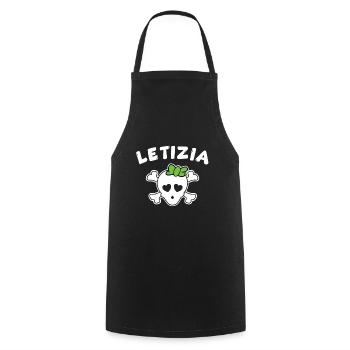 Pirate Letizia Design pour les filles et les femmes - Tablier de cuisine - noir - Devant - AI Model Male 185 dark (185cm)