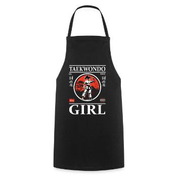 Taekwondo Girl – Master of Taekwondo - Cooking Apron - black - Front - AI Model Male 185 dark (185cm)