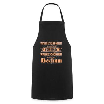 La vraie beauté vient de Bochum Design - Tablier de cuisine - noir - Devant - AI Model Male 185 dark (185cm)