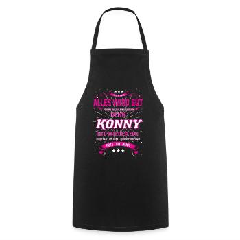Everything Will Be Alright 'Cause Konny Is Here Outfit - Cooking Apron - black - Front - AI Model Male 185 dark (185cm)
