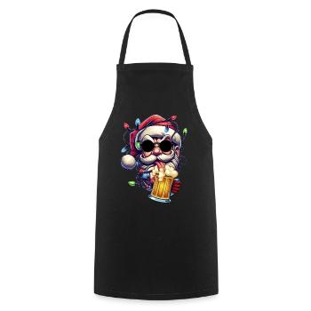 Weihnachtsmann lecker Bierchen Prost Bier - Kochschürze - Schwarz - Vorne - AI Model Male 185 dark (185cm)