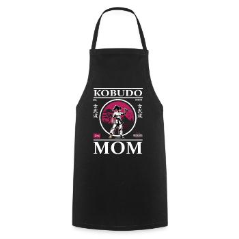 Kobudo Mom - Art de l’arme Mother Design - Tablier de cuisine - noir - Devant - AI Model Male 185 dark (185cm)