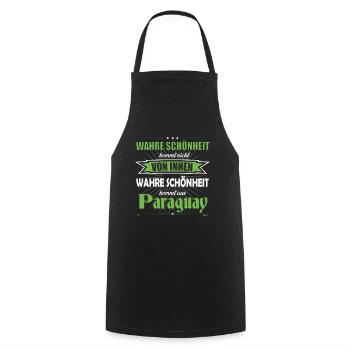 True beauty comes from Paraguay design - Cooking Apron - black - Front - AI Model Male 185 dark (185cm)