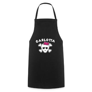 Pirate Carlotta Design for Girls and Women - Cooking Apron - black - Front - AI Model Male 185 dark (185cm)
