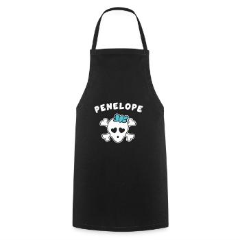 Pirate Penelope Design pour les filles et les femmes - Tablier de cuisine - noir - Devant - AI Model Male 185 dark (185cm)