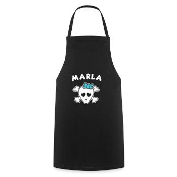 Pirate Marla Design pour les filles et les femmes - Tablier de cuisine - noir - Devant - AI Model Male 185 dark (185cm)