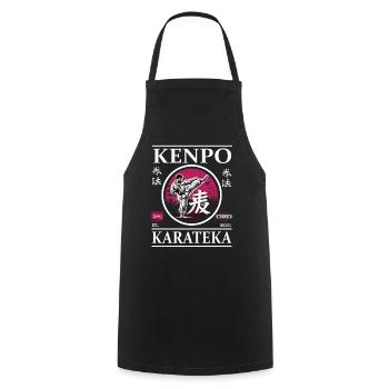 Kenpo Karateka – Master of Flowing Techniques - Cooking Apron - black - Front - AI Model Male 185 dark (185cm)
