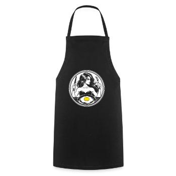 Fried Egg & Style – The Perfect Breakfast! - Cooking Apron - black - Front - AI Model Male 185 dark (185cm)