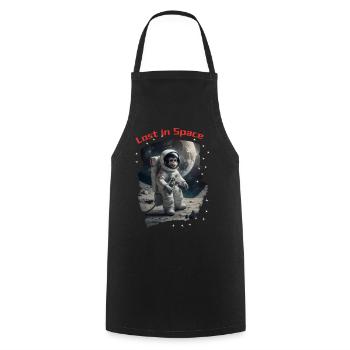 Lost in Space - Affe als Astronaut - Kochschürze - Schwarz - Vorne - AI Model Male 185 dark (185cm)