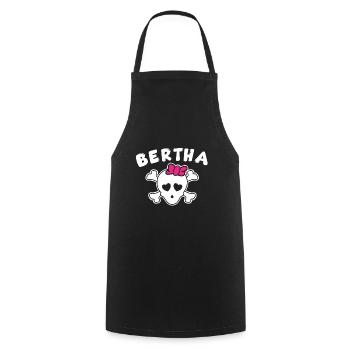 Pirate Bertha Design pour les filles et les femmes - Tablier de cuisine - noir - Devant - AI Model Male 185 dark (185cm)