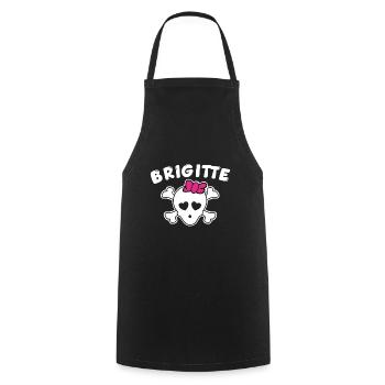 Pirate Brigitte Design pour les filles et les femmes - Tablier de cuisine - noir - Devant - AI Model Male 185 dark (185cm)
