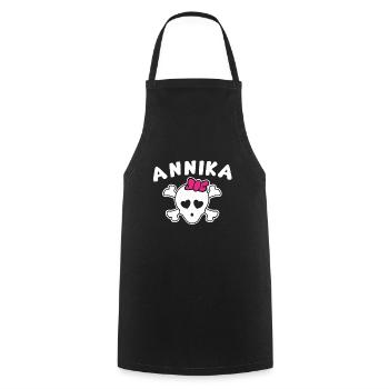 Piratin Annika Design für Mädchen und Frauen - Kochschürze - Schwarz - Vorne - AI Model Male 185 dark (185cm)