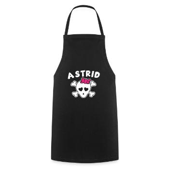 Pirate Astrid Design for Girls and Women - Cooking Apron - black - Front - AI Model Male 185 dark (185cm)