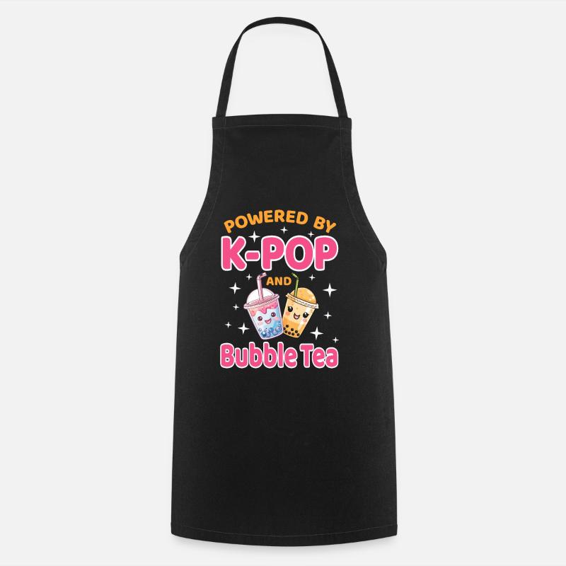 K-Pop et Bubble Tea Corée - Tablier de cuisine - noir