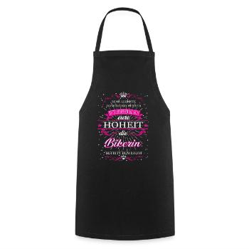 Votre Altesse le Motard entre dans la pièce - Tablier de cuisine - noir - Devant - AI Model Male 185 dark (185cm)