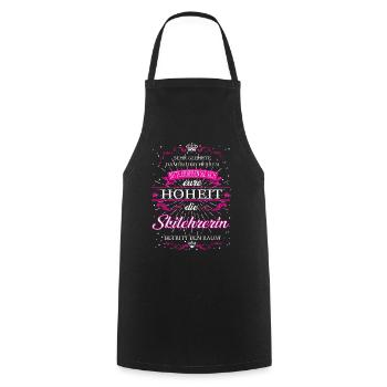 Votre Altesse le moniteur de ski entre dans la salle - Tablier de cuisine - noir - Devant - AI Model Male 185 dark (185cm)