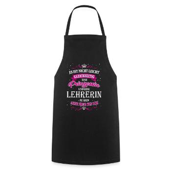 Not easy to be a teacher and princess - Cooking Apron - black - Front - AI Model Male 185 dark (185cm)
