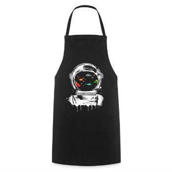 Fish in Astronaut Helmets – Fantasy Meets Space - Cooking Apron - black - Front - AI Model Male 185 dark (185cm)