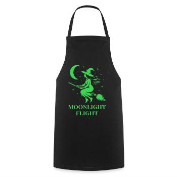 La sorcière vole dans la nuit au clair de lune - Tablier de cuisine - noir - Devant - AI Model Male 185 dark (185cm)