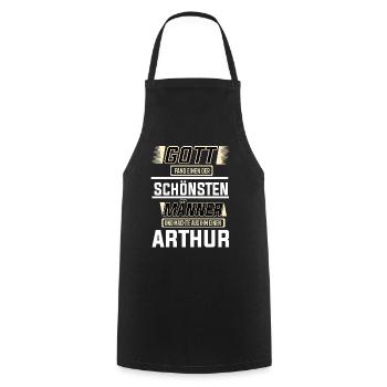 Arthur the Most Beautiful Man Shaped by God Design - Cooking Apron - black - Front - AI Model Male 185 dark (185cm)