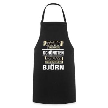 Bjorn the Most Beautiful Man Shaped by God Design - Cooking Apron - black - Front - AI Model Male 185 dark (185cm)