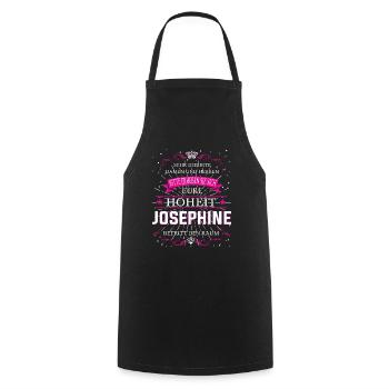 Your Highness Josephine enters the room - Cooking Apron - black - Front - AI Model Male 185 dark (185cm)