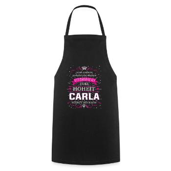 Your Highness Carla enters the room - Cooking Apron - black - Front - AI Model Male 185 dark (185cm)