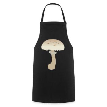 Minimalistische Sonnenschirm-Pilz-Illustration - Kochschürze - Schwarz - Vorne - AI Model Male 185 dark (185cm)