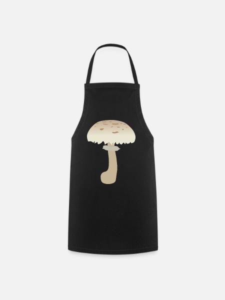 Minimalistische Sonnenschirm-Pilz-Illustration - Kochschürze - Schwarz