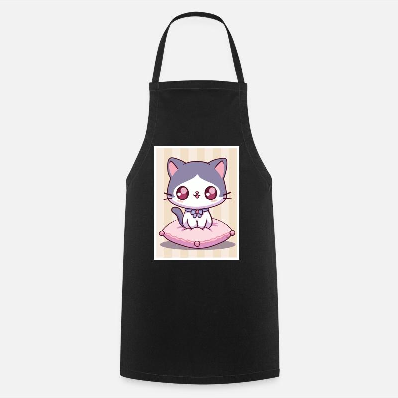 Chaton kawaii - Tablier de cuisine - noir