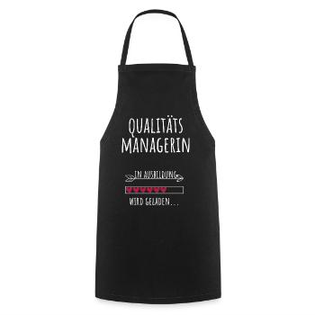 Quality Manager Quality Management Studies - Cooking Apron - black - Front - AI Model Male 185 dark (185cm)