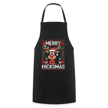 Rentier Rudolph Rote Nase - Weihnachtsgeschenk - Kochschürze - Schwarz - Vorne - AI Model Male 185 dark (185cm)