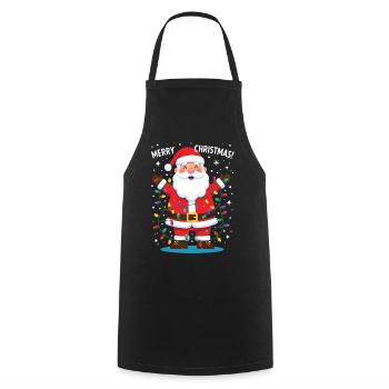 Santa Claus Merry Christmas Santa Claus Funny - Cooking Apron - black - Front - AI Model Male 185 dark (185cm)