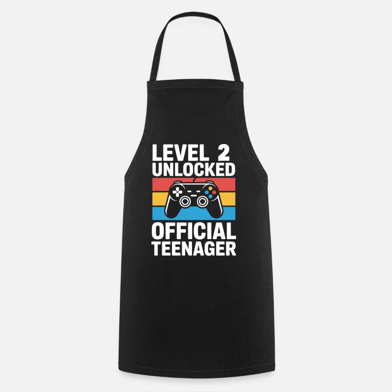 Level 2 Unlocked Birthday Gamer - Cooking Apron - black